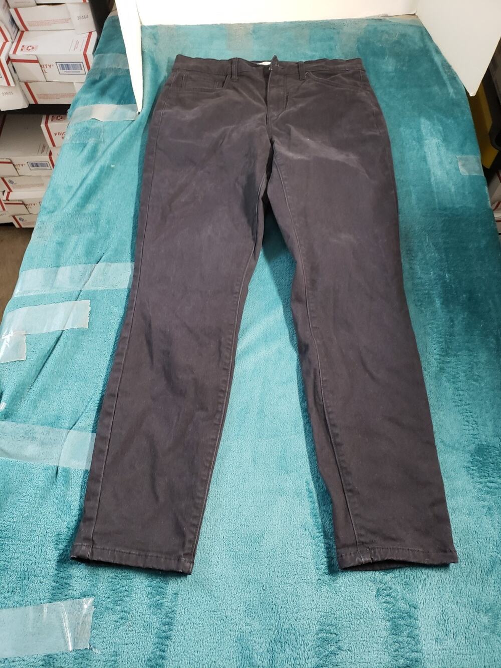 Loft Jeans Size 6 Womens Black Pants Denim Ladies Dark Mid Rise Ankle